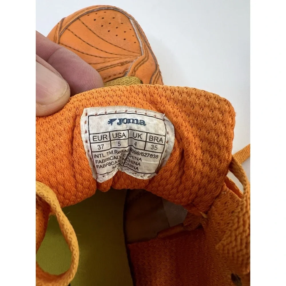 Joma Flex Indoor  Soccer Futbol Shoes Size 5 Orange Black Lozano Shoe